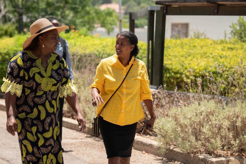 Pastor Dorcas Rigathi making a tour of Yemin Orde-The village Way in Israel. She was guided by the facility’s head of programs Racheli Ngatuo.